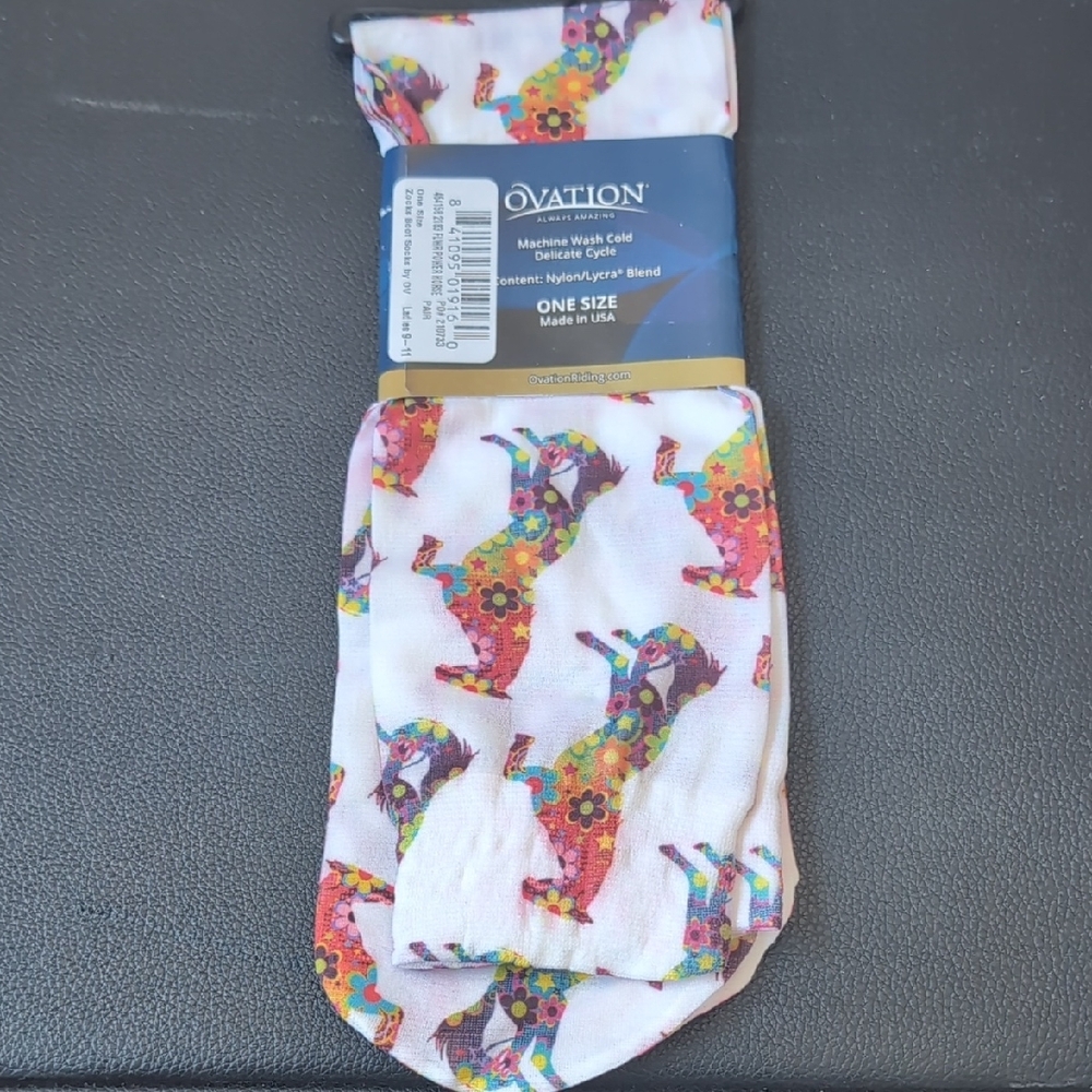 Ovation Zocks Colorful Horse Print Socks - Picture 2 of 3